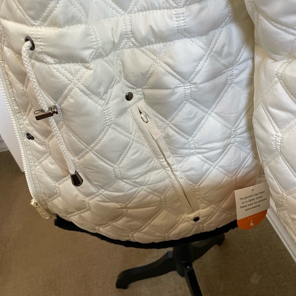 Sporto Quilted Off White and Black Fur Jacket NWT 1X - Picture 5 of 12